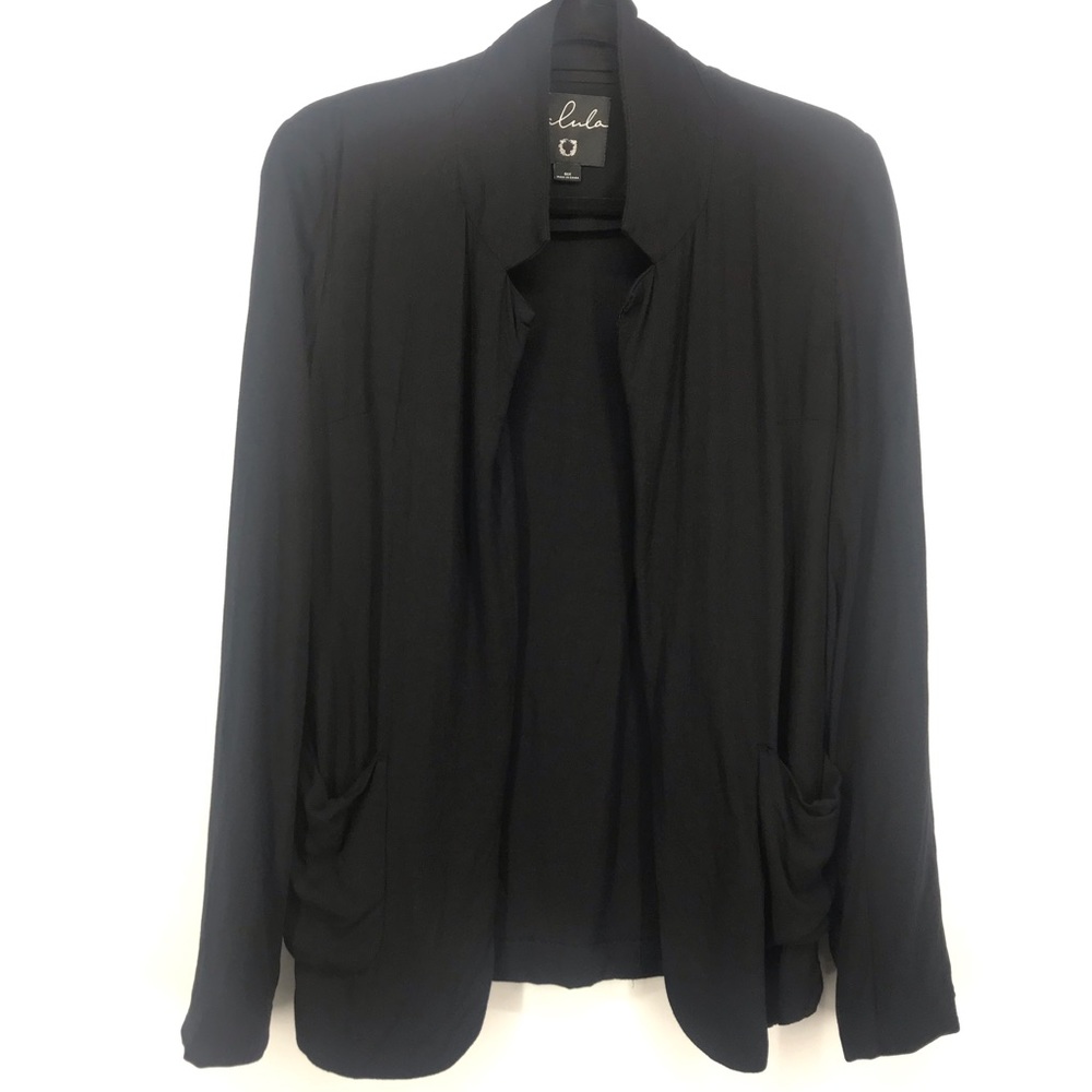 Talula Aritzia Black Lightweight Open Front Blazer Size 6 Minimalist Workwear - Picture 5 of 12